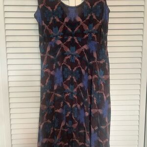 Free People Blue and Brown Midi Dress